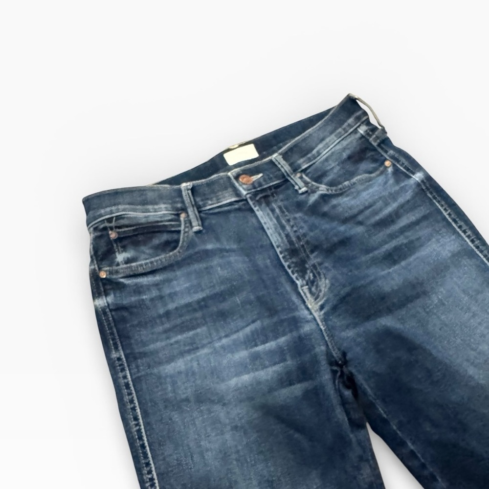 MOTHER DENIM The Ponyboy High-Rise Frayed Ankle Jeans in bake sale brawl size 28 - Picture 5 of 10